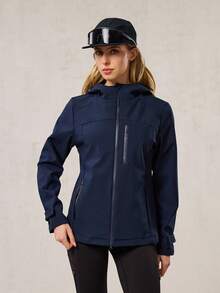 OutZeal 女士防水保暖内衬拉链口袋修身户外冲锋衣秋冬款 G21徒步露营 - 藏蓝色 - 查看 6