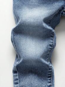 SHEIN 男童中度水洗弹力腰牛仔裤 - 水鴨藍 - 查看 8