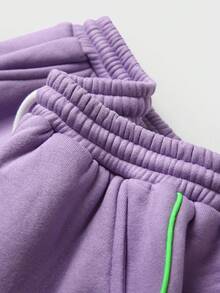 JNSQ Ensemble de 2 pièces pour préadolescentes, Sweat-shirt-shirt à manches longues doublé de thermique avec imprimé de lettres amusantes et pantalon de jogging ample, convient pour le port quotidien en automne/hiver, les activités extérieures, les vacances, le streetwear, les fêtes et les occasions décontractées