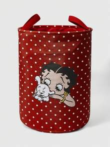 Betty Boop | ROMWE Figure Graphic Foldable Large Capacity Storage Box - Red - View 1