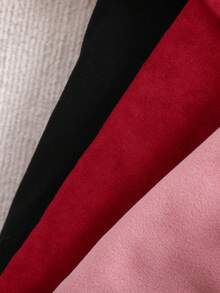 3pcs/Set Babygirl Cute Versatile Knitted Elastic Solid Color Ruffle Waist Pants, Autumn/Winter - Multicolor - View 5