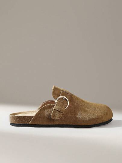Solecia Women's Flat Slip-On Semi-Closed Slippers, Comfortable And Casual Style