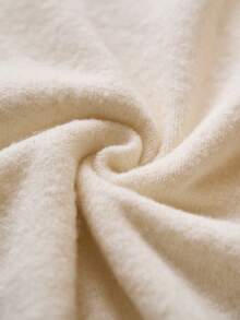 Écloséra 法式复古风，简约、优雅、百搭、时尚、别致，适合秋冬季节，白色毛衣，感恩节、圣诞节、新年黑色滚边圆领长袖口袋拼接宽松女式毛衣