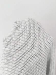 Islaluna 女式优雅纯色罗纹针织短款开衫，秋季 - 米色 - 查看 6