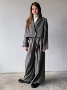 DAZY 少女秋季商务装 - 灰色 - 查看 5