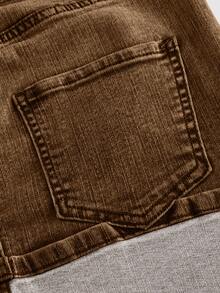 SHEIN MOD Minifalda de mezclilla con bolsillo de moda para mujer