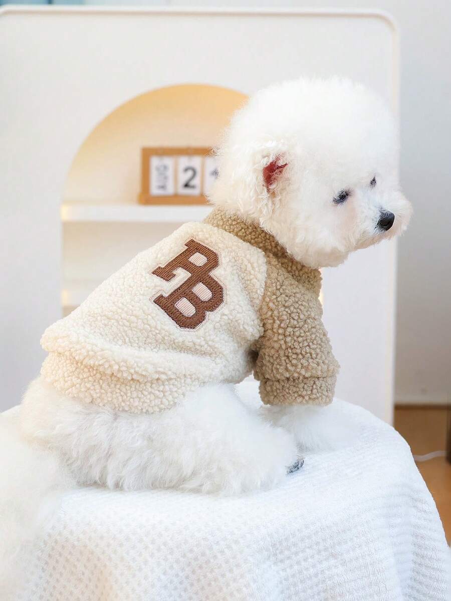 PETSIN 1件宠物服装秋冬季加厚猫狗保暖外套休闲狗狗衣服刺绣字母 - 米咖 - 查看 1