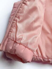 SHEIN 3 件套女童休闲可爱长袖上衣、无袖拉链背心和松紧腰裤套装 - 粉色 - 查看 6