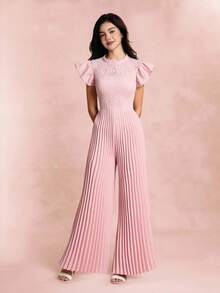 Mono elegante y de tela de encaje con pliegues para adolescentes, adecuado para fiestas y ceremonias de graduación