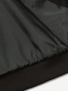 Manfinity Roghcode Men's Contrast Color Zip-Up Long Sleeve Jacket Motorsport Jacket Racing Shirt Race Jacket Racing Jacket Speed Jacket - Coffee Brown - View 8