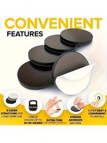 磁性圆点 - 自粘磁铁 (0.8" X 0.8") 剥离粘贴圆形工业柔性粘性磁铁片，可替代方块、贴纸、条状和胶带 (5/10/15/20/25/30/35/40/50/100 个) - 黑色 - 查看 7