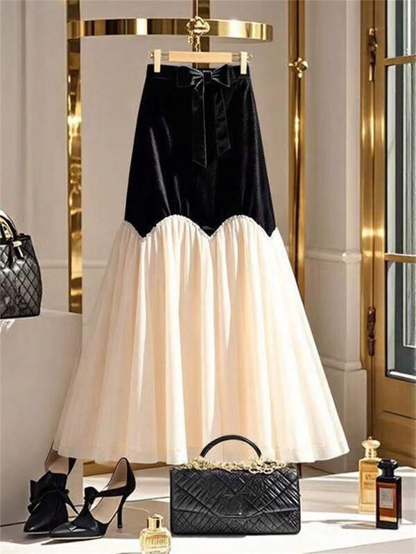 Regalyn Plus Size Women's Casual Skirt, Versatile For Party, Gathering, Street, Chinese Style, Resort, Suitable For St. Patrick's Day, Easter, Valentine's Day, Christmas, Thanksgiving, Soft, Loose, Comfortable, Vers Slimming, Trendy, Spring/Summer, Independence Day