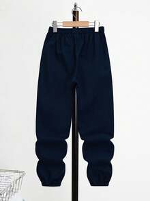 SHEIN 青少年男孩休闲印花裤，适合街头服饰、朋克、摇滚、休闲外出、派对、音乐节、春夏季