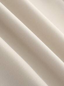 Franclia 休闲 V 领束腰喇叭下摆卡其色中长连衣裙，通勤和日常穿着百搭，春秋季 - 杏色 - 查看 4