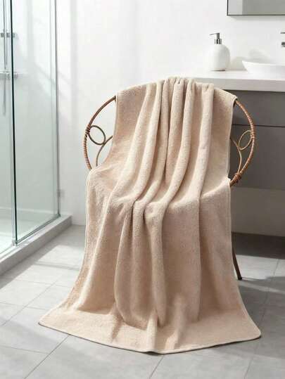 SHEIN Juego de toallas de baño de secado rápido - 100% algodón con patrón rayado caqui y minimalista, toalla de playa grande de 68,3 x 136,8 cm para nadadores y adultos + toalla de mano/rostro de 33,2 x 73,2 cm. Ultra absorbente, resistente a la decoloración, suave - perfecto para gimnasio, viajes, spa, hotel, salón, regalos de vacaciones, uso en todas las estaciones.