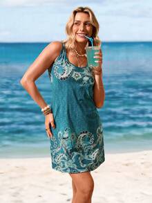 Sylviya Women Summer Casual Paisley Print Camisole Dress Suitable For Going Out Chic Dress - Multicolor - View 4