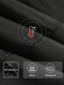 Anewsta Women's Reversible Casual Waist Cinched Faux Fur Coat, Suitable For Fall, Winter, Going Out, Elegant, Chic, Formal, Christmas - Black - View 4