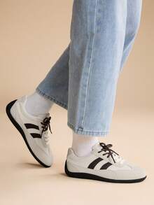 CUCCOO EASI Women's Round Toe Casual Sneakers - Beige - View 9