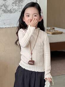 DAZY 女童高领修身长袖T恤，秋季款