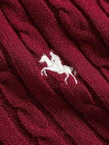 SHEIN Tween Girl Simple Solid V-Neck Long Sleeve Sweater, Casual Daily Wear, Autumn/Winter Long Sleeve Top, Collegiate V-Neck Long Sleeve Sweater, Embroidered Sweater Red Sweater Kids Tween Matching Set Knit Uniform Girl Sweaters Tween Girls Sweater Girl Maroon Outfits