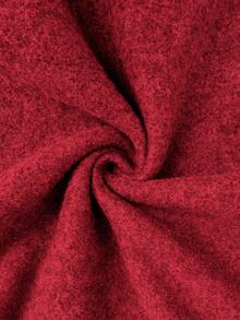 SHEIN EZwear Bộ 2 áo nỉ len dệt kim lót nhiệt cỡ lớn màu đỏ và quần dài ống rộng - Màu Hoa hồng đỏ - Xem 6