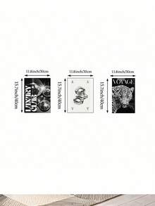 SHEIN 1/3pcs Leopard Cheetah Wall Art Picture 8 Ball Lucky Prints Canvas Paintings Pink Girly Posters Preppy Chic Luxury Decor For Bedroom, Living Room, Or Dorm Room Decor Gift For Her Unframed - Multicolor - View 6