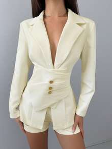 Firerie Women's Elegant Office Fitted Blazer