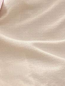 SHEIN 撞色翻领休闲宽松短袖睡衣套装 - 米色 - 查看 7