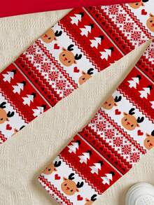 SHEIN 2 Stücke Kleinkind Tween Mädchen Lässiges Weihnachten Rentier Grafik Muster Rundhals Langarm Sweatshirt und Leggings Set, geeignet für Herbst/Winter