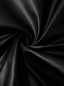 Ellevyn 女式纯色 PU 皮革优雅铅笔裙 - 黑色 - 查看 7