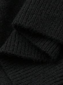 DAZY Suéter casual de estilo coreano con bloques de color para mujer, otoño/invierno - Negro - Ver 7