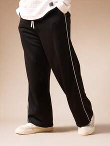 SUMWON Conjunto coordinado de pantalón de pierna ancha y top de manga larga con textura para niños preadolescentes, atuendo casual de uso diario - Blanco y Negro - Ver 4