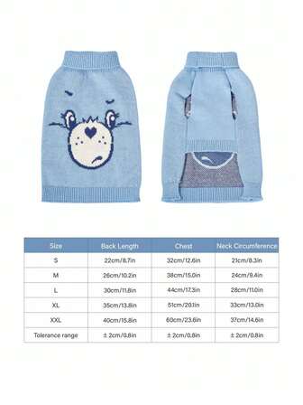 Care Bears X PETSIN 1 件圣诞宠物猫狗通用绿色钻石网格麋鹿雪花可爱图案提花针织弹力舒适狗圣诞毛衣