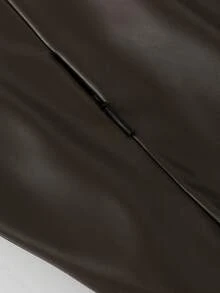 Chillumni 男士休闲PU拉链长袖外套，秋冬款 - 軍綠色 - 查看 5