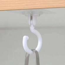1/3/5 Multi-Color Rotatable Kitchen Hooks - Easy To Install, No Drilling Required, Adhesive Hooks For Kitchen And Bathroom Storage/Hanging Plants/Lanterns/Wind Chimes, Practical Modern Home Decoration Hooks - Multicolor - View 9