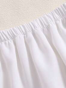 SHEIN Explorewe 青少年女孩运动休闲拼色长袖上衣和迷你裙套装，秋季 - 粉色 - 查看 7