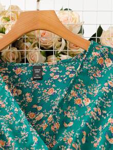 EMERY ROSE Đầm Maxi Cổ Chữ V Tay Dài Thanh Lịch Cho Nữ Cỡ Lớn, Trang Phục Xuân/Thu Cho Nữ - màu xanh lá - Xem 3