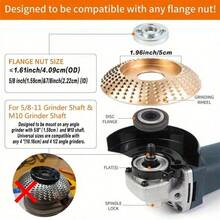 1/3pcs Wood Carving Grinding Wheel Set - Wood Grinding Blade Angle Grinder Polishing Blade Wood Grinding Tool Polishing Wheel Artifact Woodworking Grinding Blade Thorn Disc, Including Flat, Curved And Conical Grinding Wheels, Used For Efficie 3pcs Steel Angle Grinder Disc, Sand Grit, 16Mm Hole, Arc Flat Bevel, Metal, Wood Grinding Disc For Metal, Wood, Carbon Steel - Gold - View 8