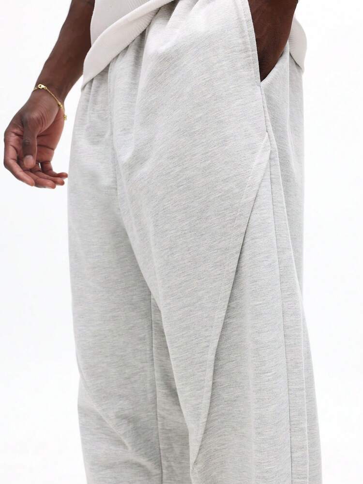 Heather Fleece Jogger Sweatpants With Elastic Cuffs