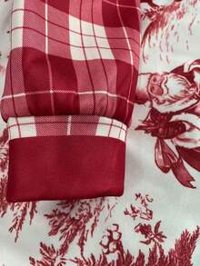 EMERY ROSE New Vintage Santa Claus Plaid Print Long Sleeve Pullover Sweatshirt, Christmas - Multicolor - View 5