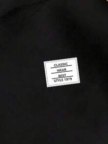 适合青少年女孩的秋季休闲卫衣，时尚创意数字字母印花，舒适百搭的套头衫，适合秋冬季节穿着，宽松黑色卫衣，Y2K风格黑色卫衣，黑色卫衣 - 黑色 - 查看 3