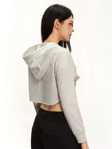 Rina Fox 2025 Women's Short Printed Sweatshirt Jacket, Autumn/Winter - Light Grey - View 2