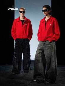 NEON BLANC Red Men's Long Sleeve Jacket, For Fall, Couple Things - Red - View 5