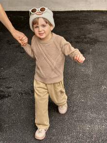 SHEIN Jersey De Punto Con Textura Para Niño Joven Tipo Pullover