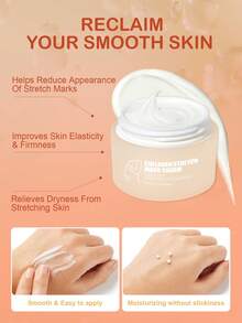 SlowSunday Collagen Stretch Mark Cream, With Olive Oil & Centella Asiatica, Improve Stretch Marks, Firm Skin, Increase Elasticity, Cozy Winter Styles, Suitable For Winter, Y2K, For Valentine's Day, Valentines Gift, Valentines Day Gift, Ideal For Party - White - View 3