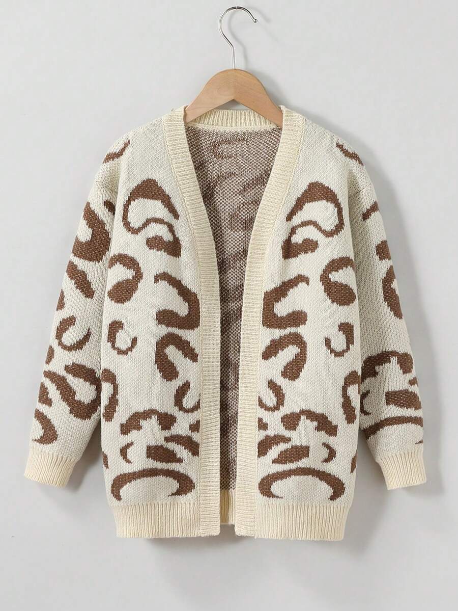 Tween Girls Fashionable Casual Leopard Print Long Cardigan, Autumn/Winter Cute Cardigan Kids Cardigan Sweater Cute Sweaters For Kids Big Girl Knit Cardigan Kids Big Sweater Cute Cardigan Girl Sweaters Cardigan Kids Sweaters For Girls Button Girl S Spring And Autumn Suit Girl Sweater Jacket Kids Cardigan For Girls Little Girl Cardigans Kids Sweaters For Girls Button Children Cardigan - Multicolor - View 1