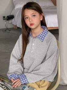 DAZY Tween Girls Thermal Lined 2 In 1 Sweatshirt, Fall - Grey - View 8