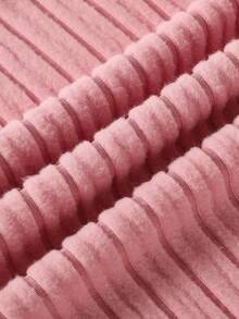 Sparklyn 3 件套青少年女孩休闲纯色圆领长袖拉绒罗纹针织 T 恤，秋季