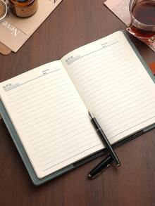 SHEIN Basic living A5 200 Pages 2023 Notebook Retro Password Book With Lock Diary Binder Thickened Creative Hand Ledger Student Notepad Stationery Back To School