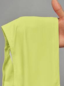 Slaydiva Conjunto de 2 piezas de top tubo sin mangas y pantalones acampanados con estampado de cerezas, de tela elástica de punto en color rosa, estilo retro americano, para fiestas, vacaciones, playa, estilo casual diario, festival de música bohemio, primavera/verano 2025 - Amarillo claro - Ver 7